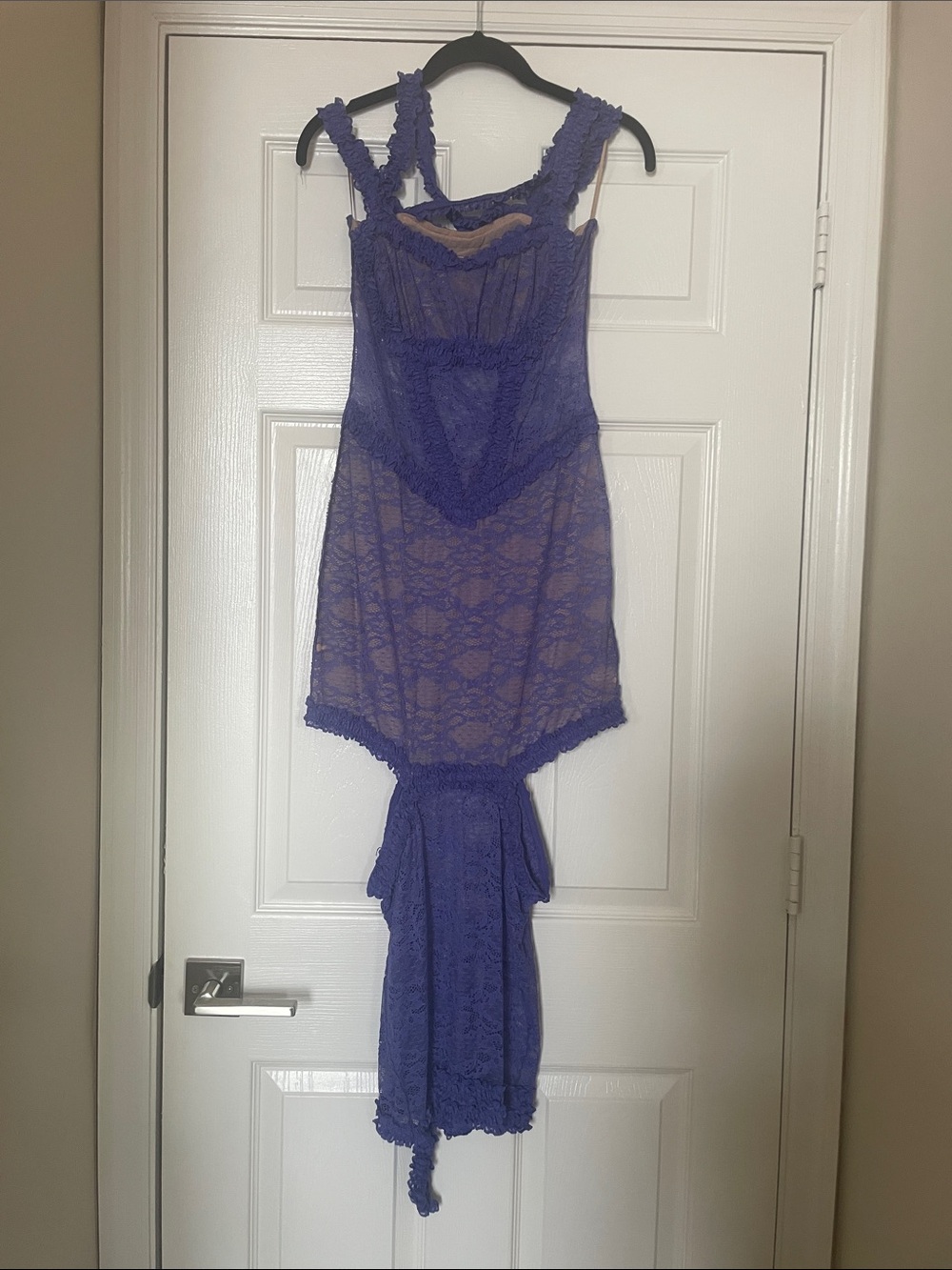 No Dress Women's Lace Chemise Dress in Violet